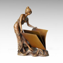 Classical Figure Statue Envelope Lady Bronze Sculpture TPE-068